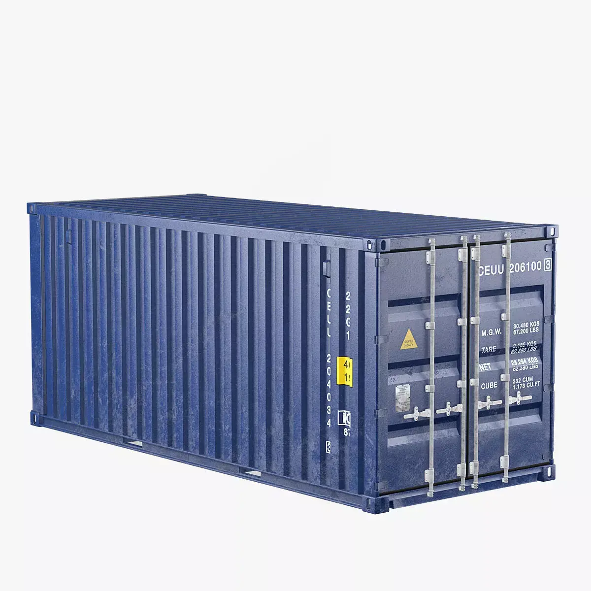 Container 20ft Blue 3D model