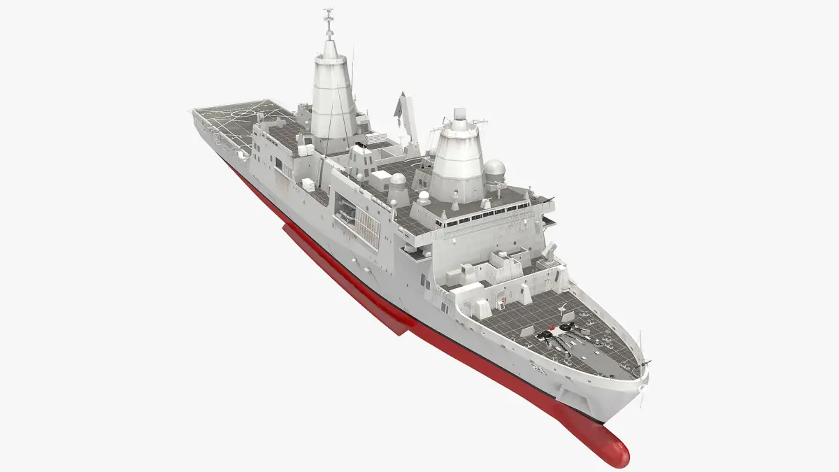 San Antonio Class Amphibious Transport Dock Rigged 3D model