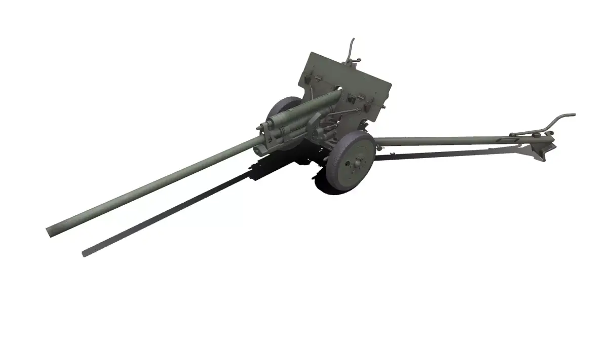 ZiS 2  Anti Tank Gun Low-poly PBR Low-poly 3D model
