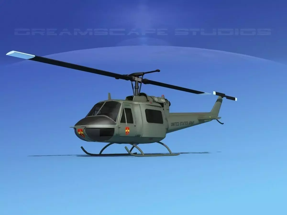 Bell UH-1B Iroquois US Army MACV 3D model