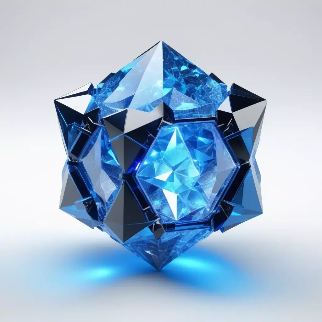 SciFi Blue Crystal Gemstone 3D model