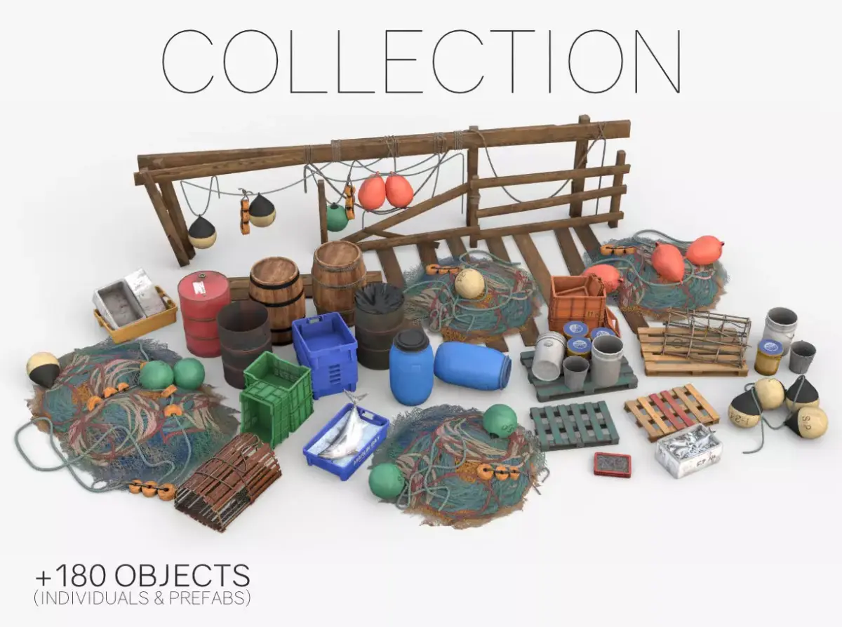 Harbor Assets Collection 3D Model Pack