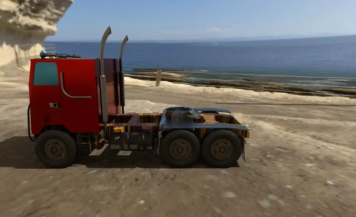 flat nose truck Low-poly 3D model