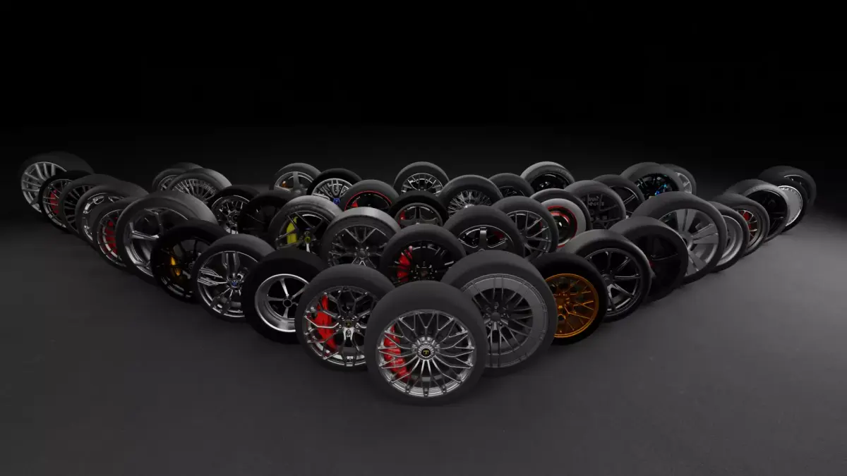 43 High Quality Rims with wheels and calipers 3D model