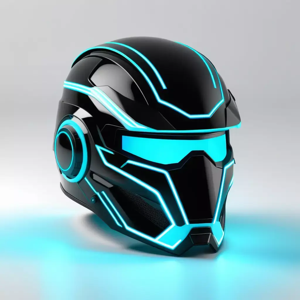 Neon Cyberpunk Helmet 3D Model 3D model