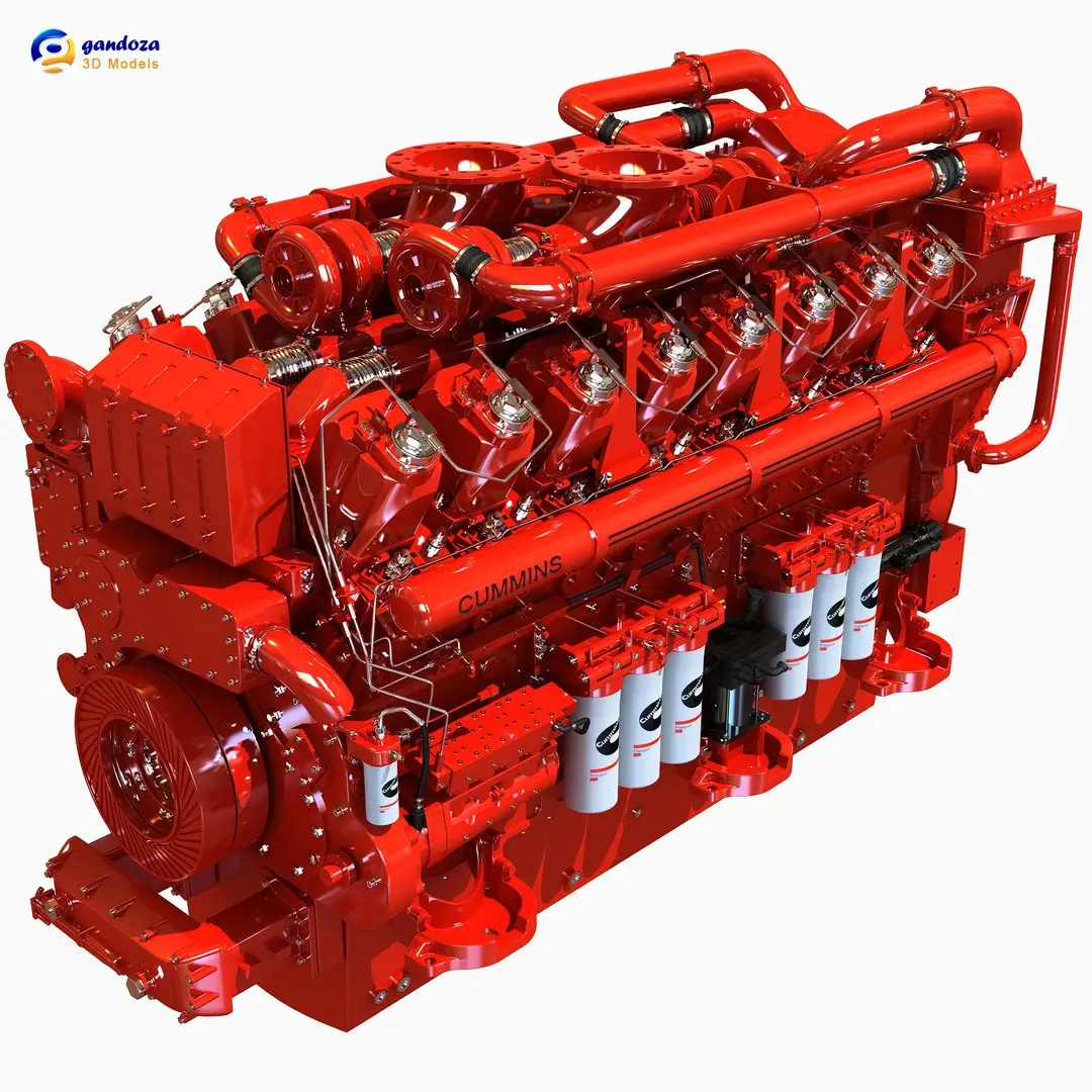 Diesel Engine Cummins 16 Cylinders 3D model