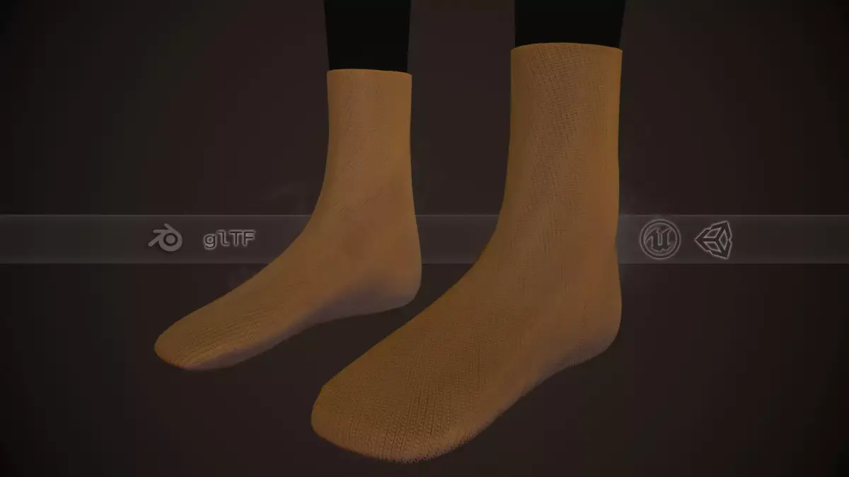 Brown Socks Style 4 Low-poly 3D model