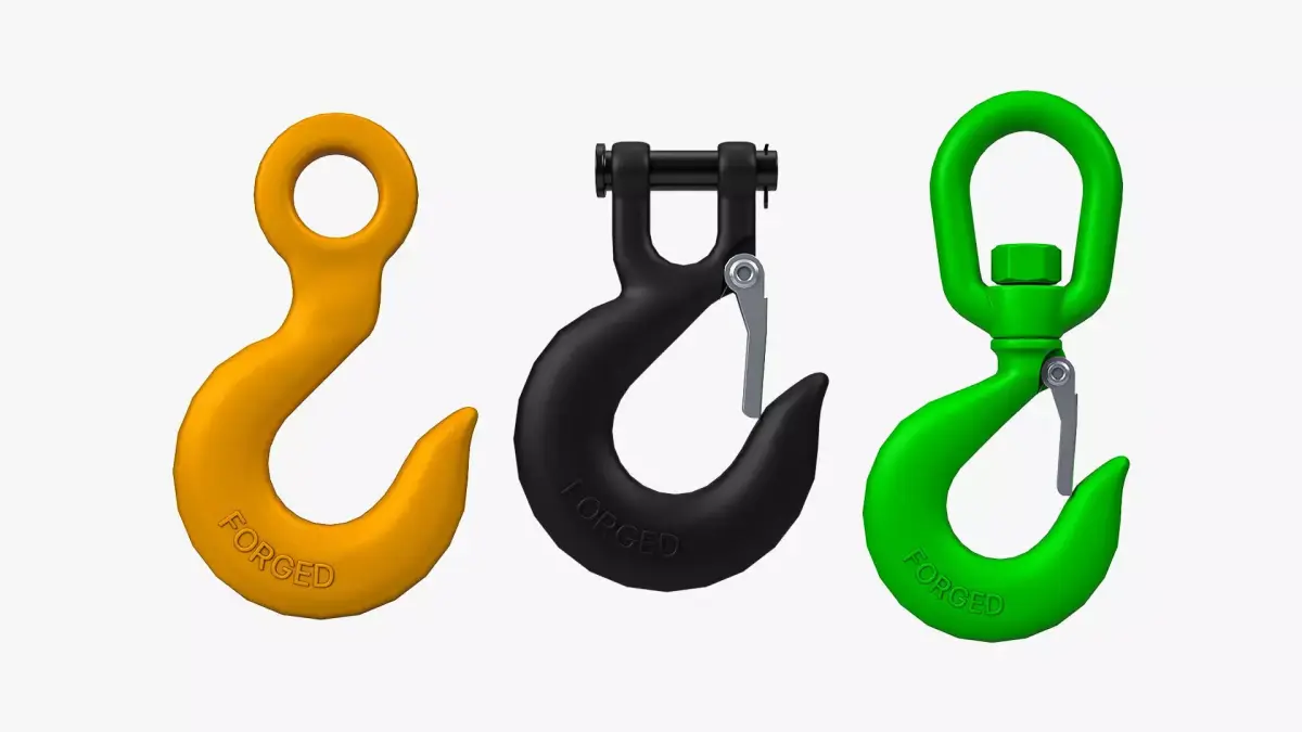 Lifting Hooks Collection 3D Model Pack