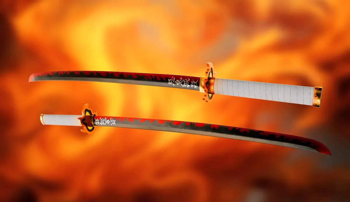 Demon Slayer - kyojuro Rengoku Katana 3D model