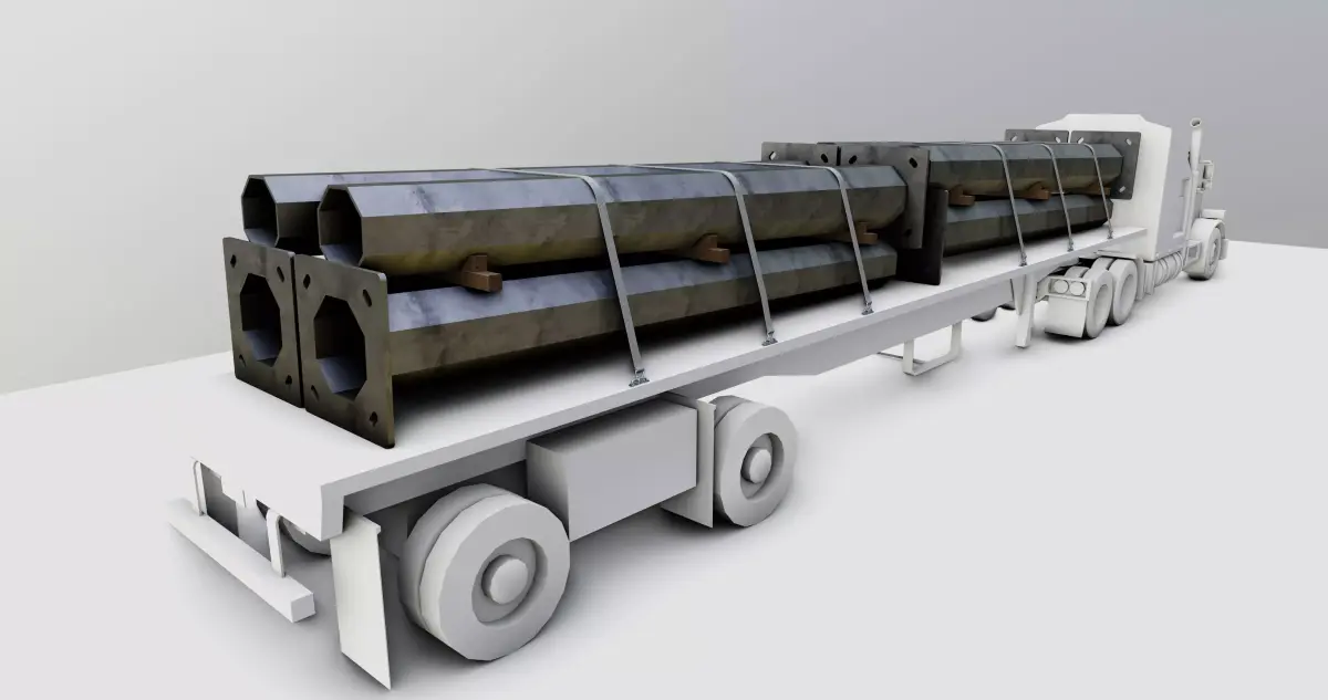 CARGO MODELS FOR TRUCK TRAILER-Polygon Pole Type-2 3D model