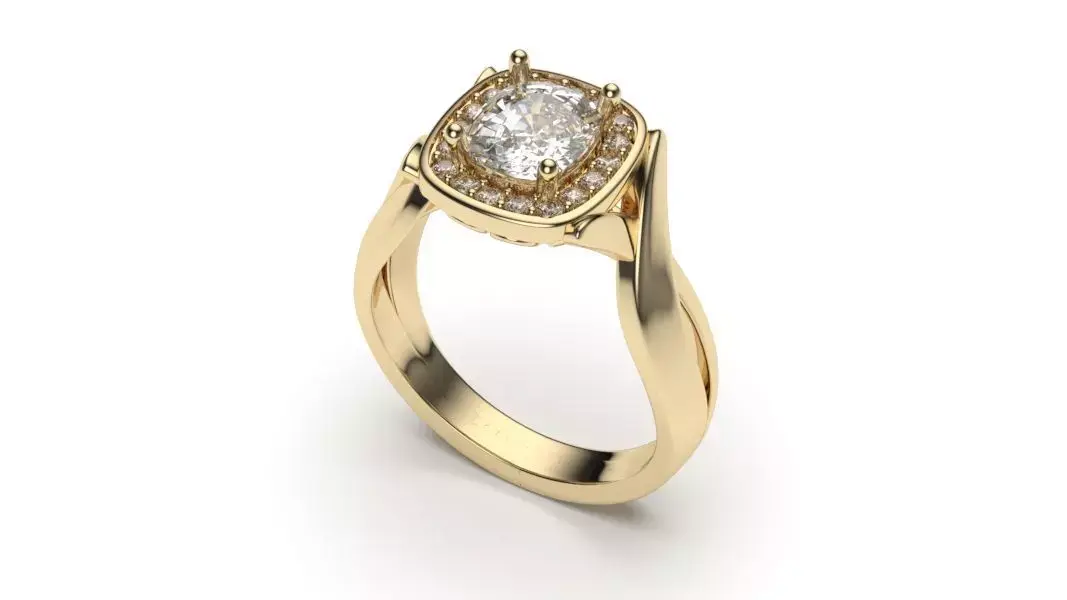 solitaire with ring sizes  9 part S126 3D print model