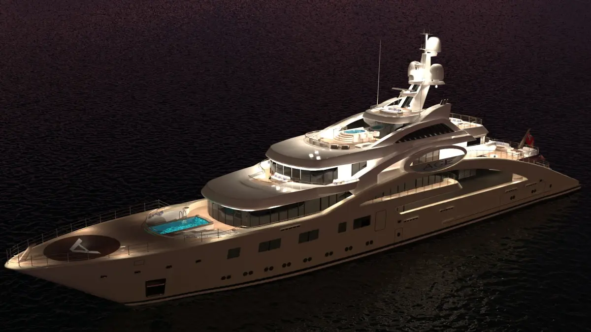 Ace Superyacht Night Scene1 3D model