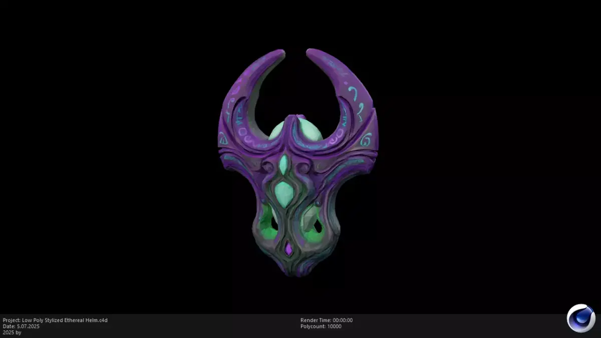 Low Poly Stylized Ethereal Helm Low-poly 3D model