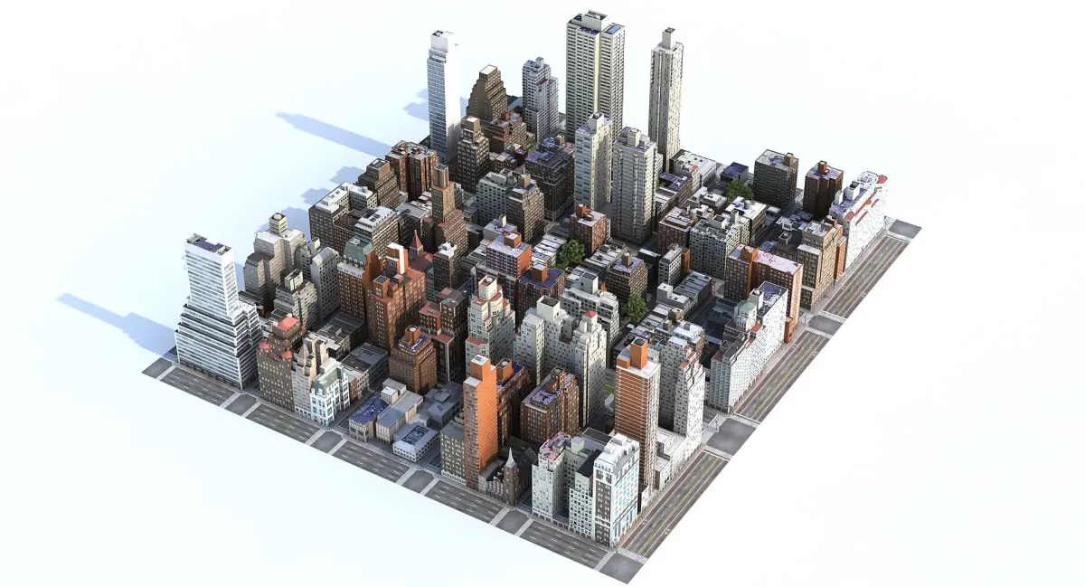 Manhattan District 05 Low Poly 3D model