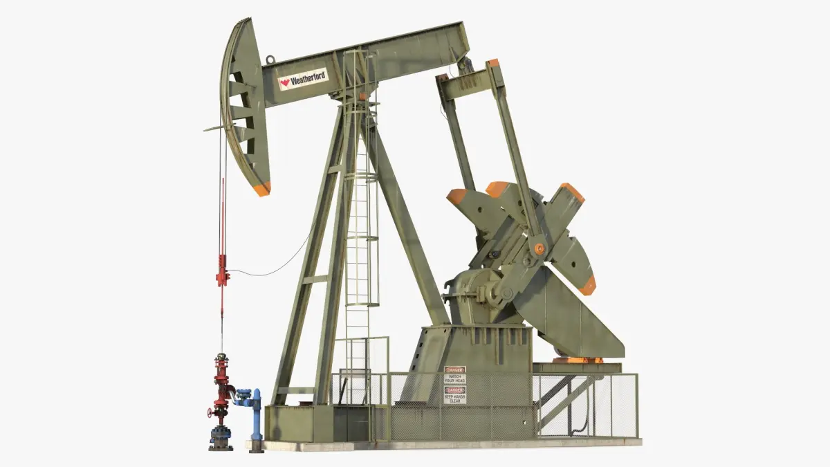 Oil Pumpjack Rigged for Cinema 4D 3D model