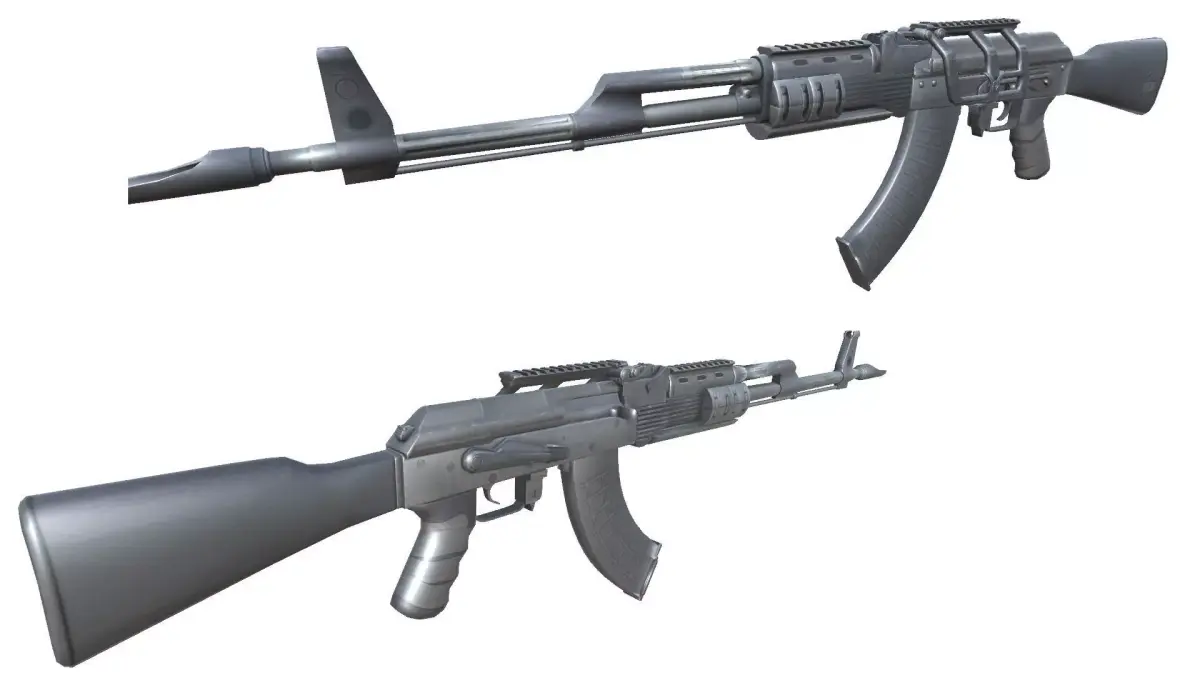 18-AK-107-gun model 3d game ready model Low-poly 3D model Low-poly 3D model