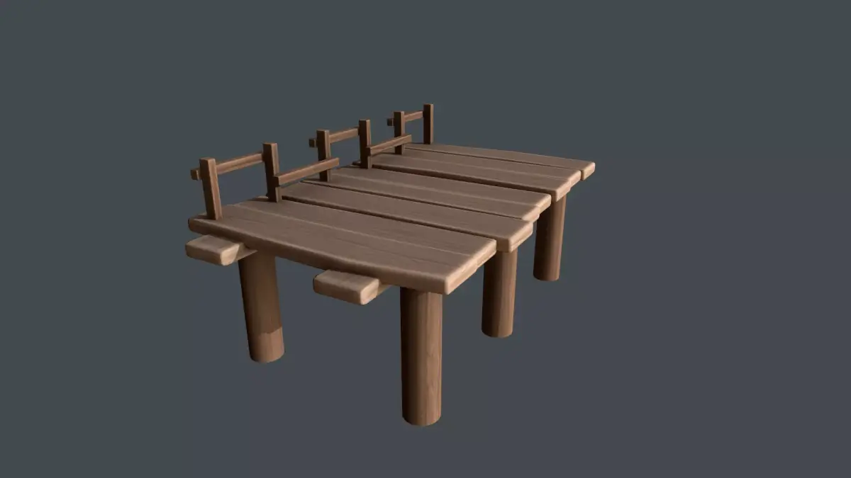 Fishing Bridge Low-poly 3D model