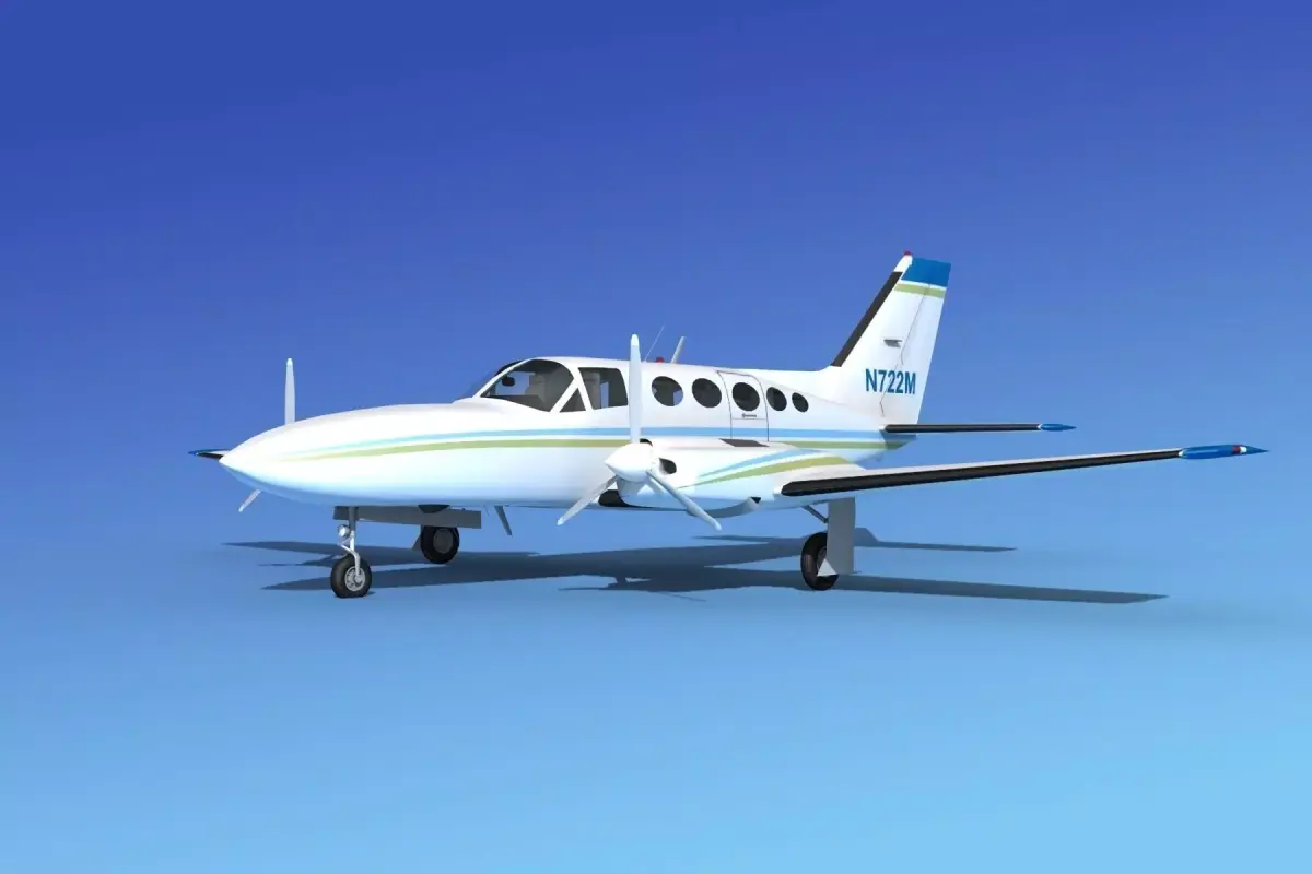 Cessna 414A Chancellor V07 3D model