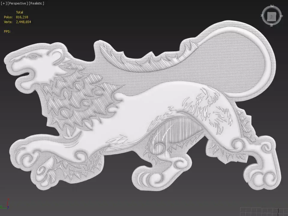 Lion Suitable for embossing Hot Foil Technique 3D model