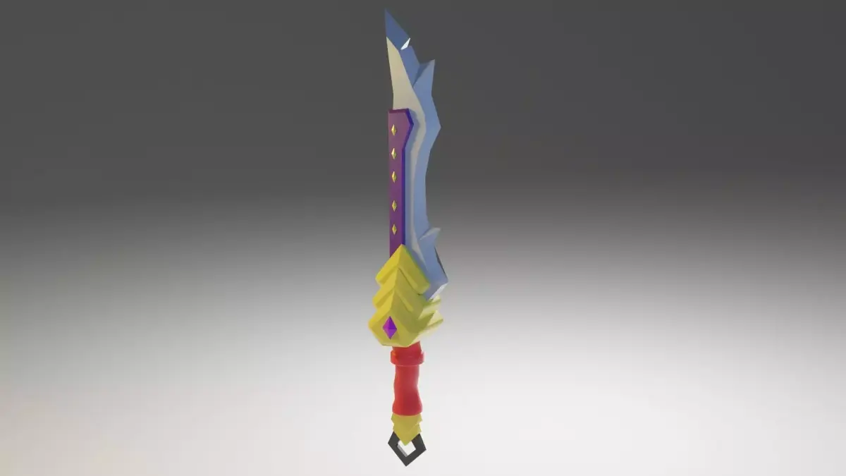 Fantasy Cartoon Sword Low-poly 3D model