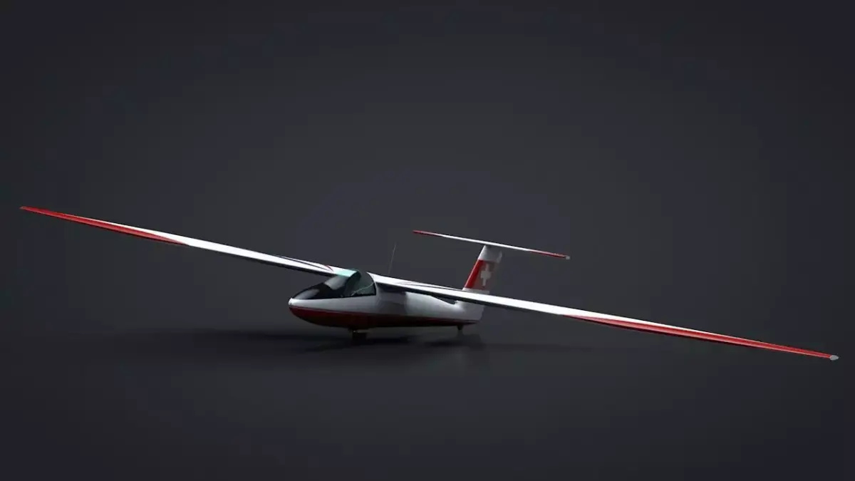 Pilatus B-4 C4D Rigged Sailplane Low-poly 3D model