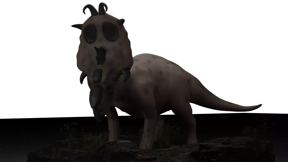 Pachyrhinosaurus dinosaur on rock 3D model
