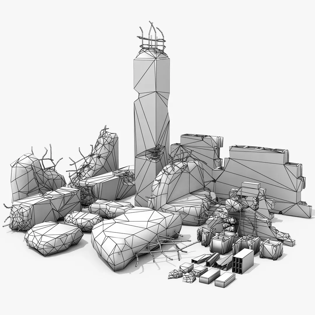 Concrete debris 3D model