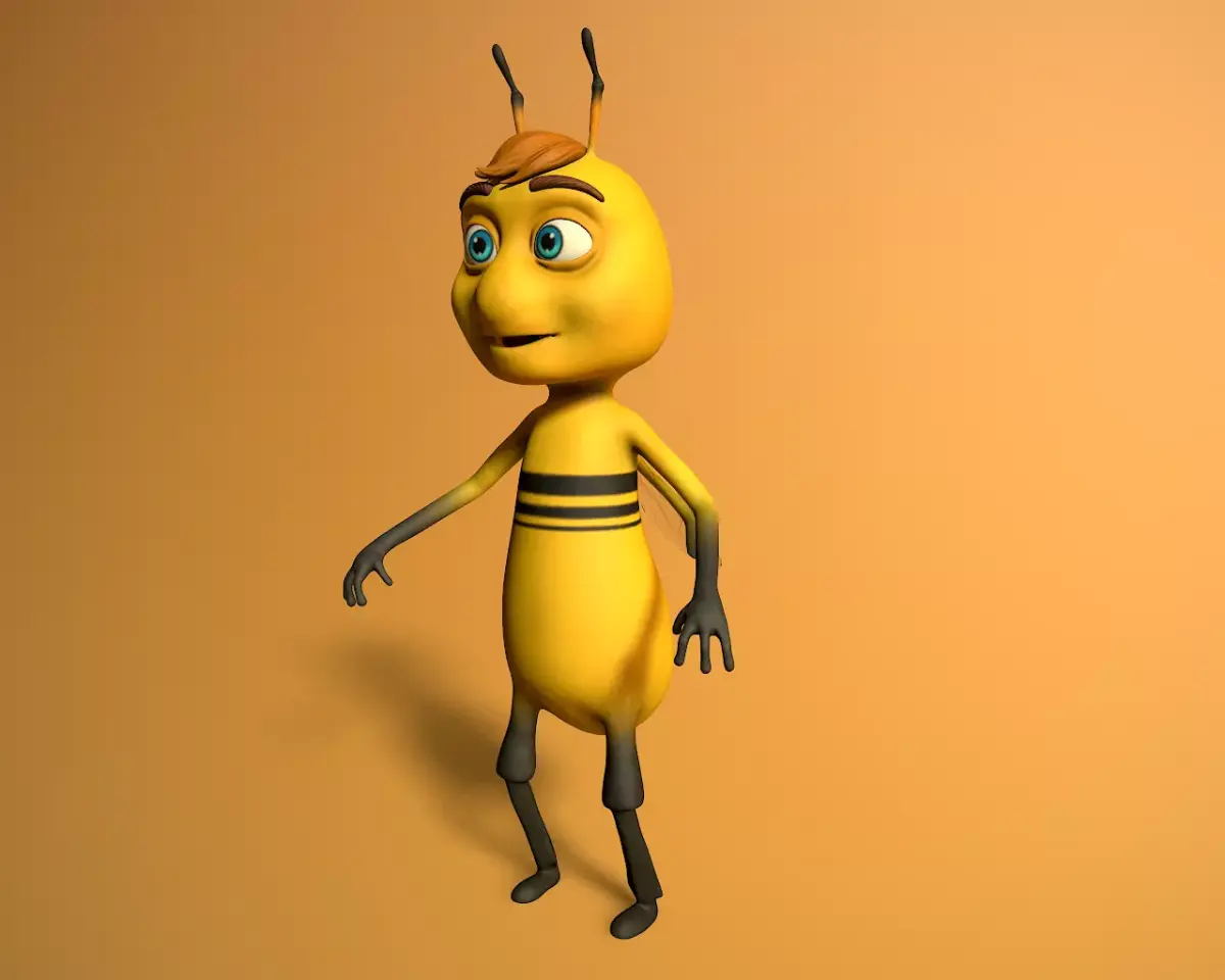 cartoon bee boy Low-poly 3D model
