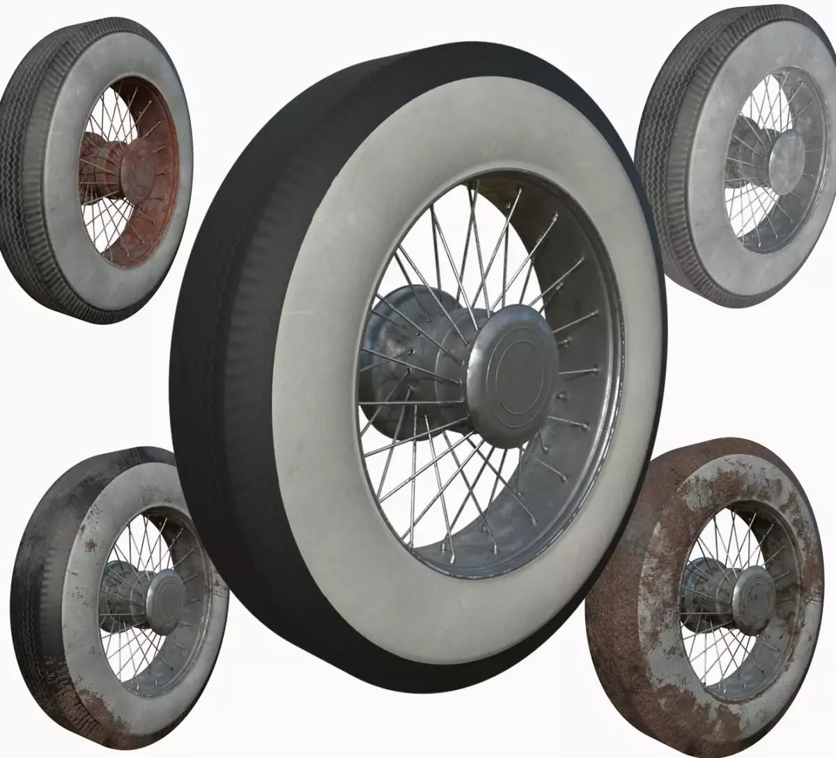 Classic Tire 4K PBR Low-poly and High Poly Game Ready VR AR Low-poly 3D model