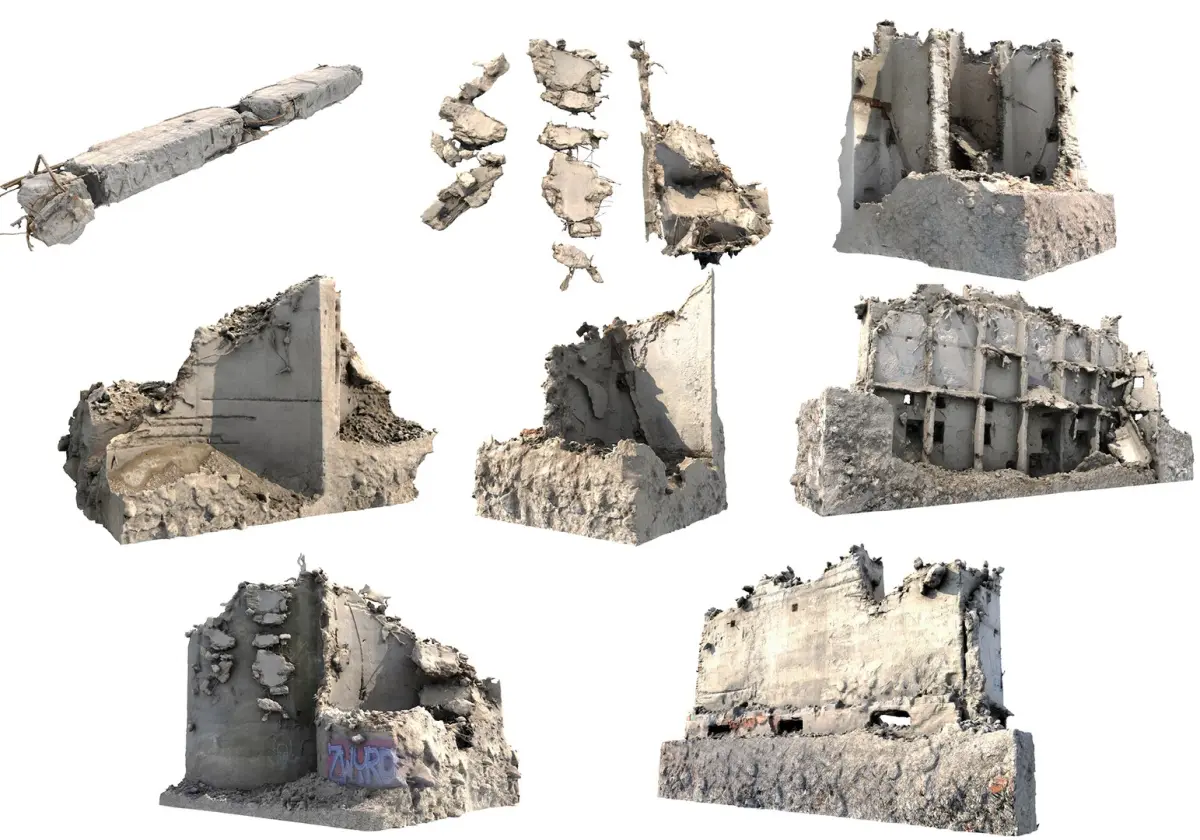 Concrete Rubble Pack 3D model