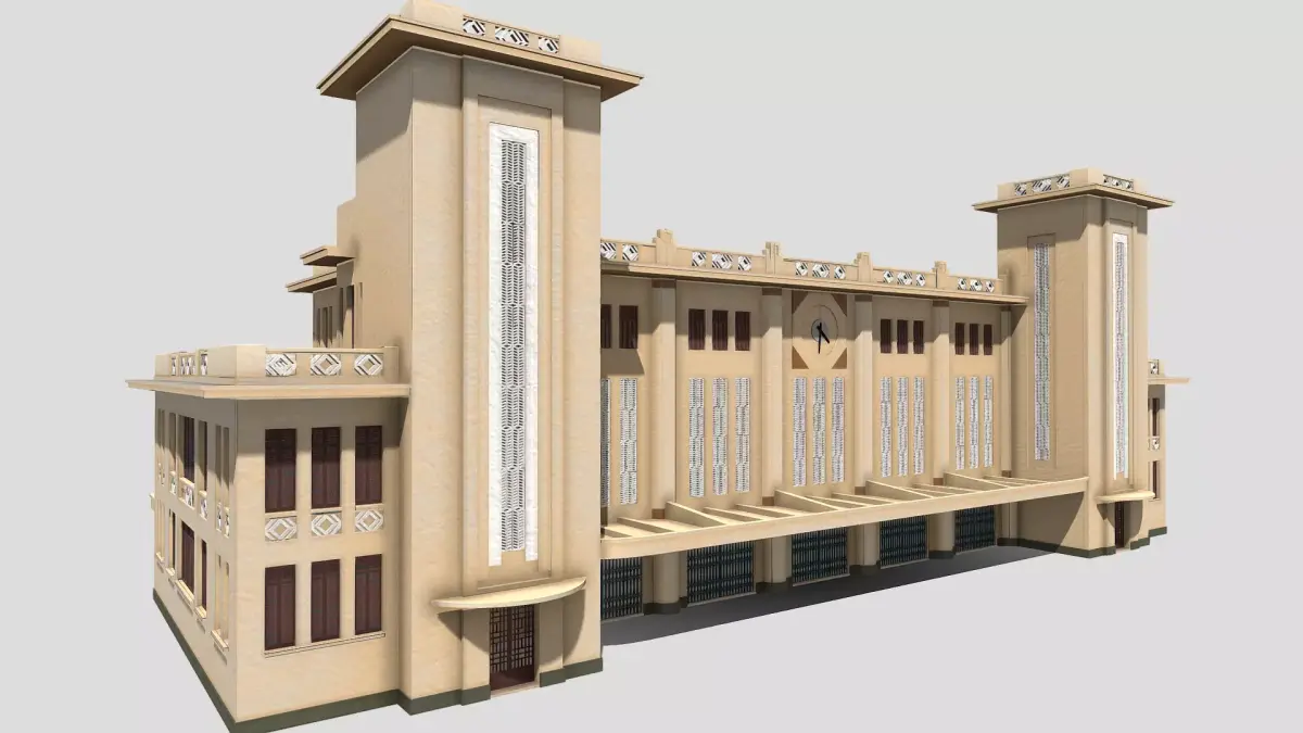 Railway Station Low-poly 3D model get