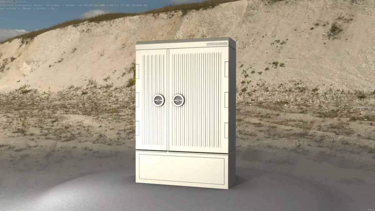 Electrical Distribution Cabinet 155 Low-poly 3D model
