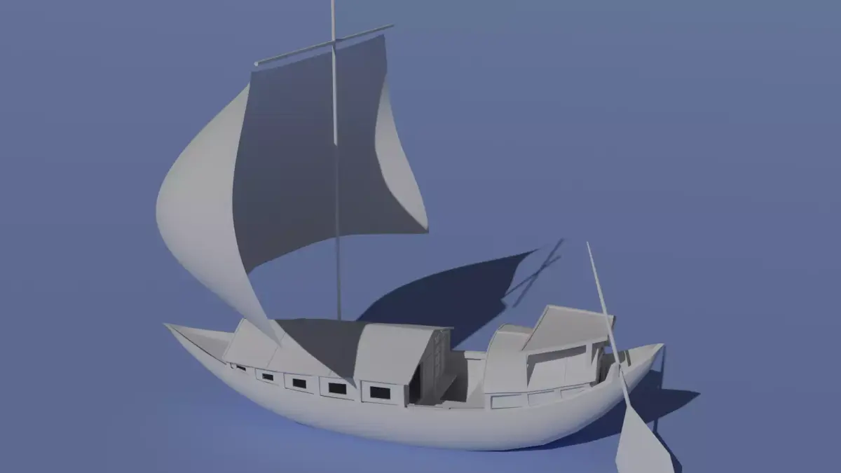 Paltai ancient houseboat of Bangladesh and India  Free low-poly 3D model