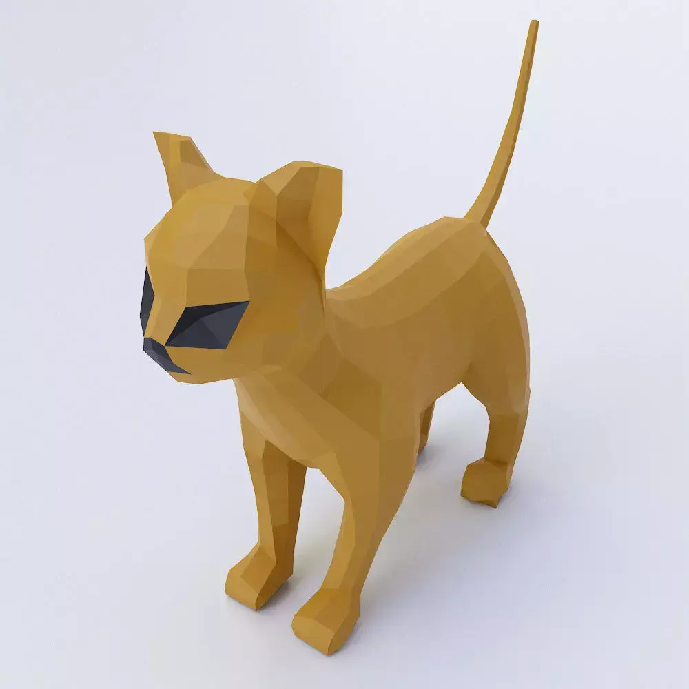 Cat 3d model polygonal Low-poly 3D model