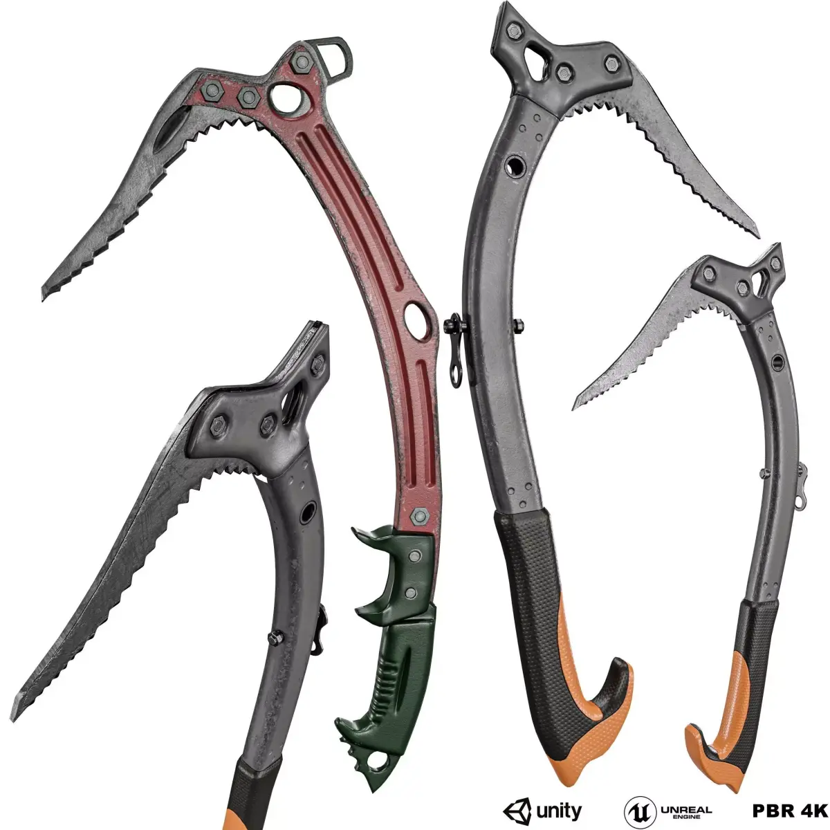 Ice Axe And Crowbar  Pack Low-poly 3D model