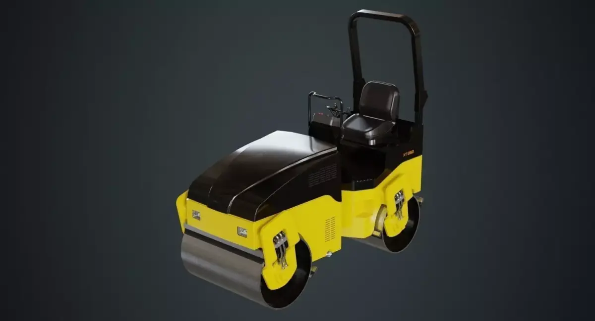 Road Roller 1A Low-poly 3D model