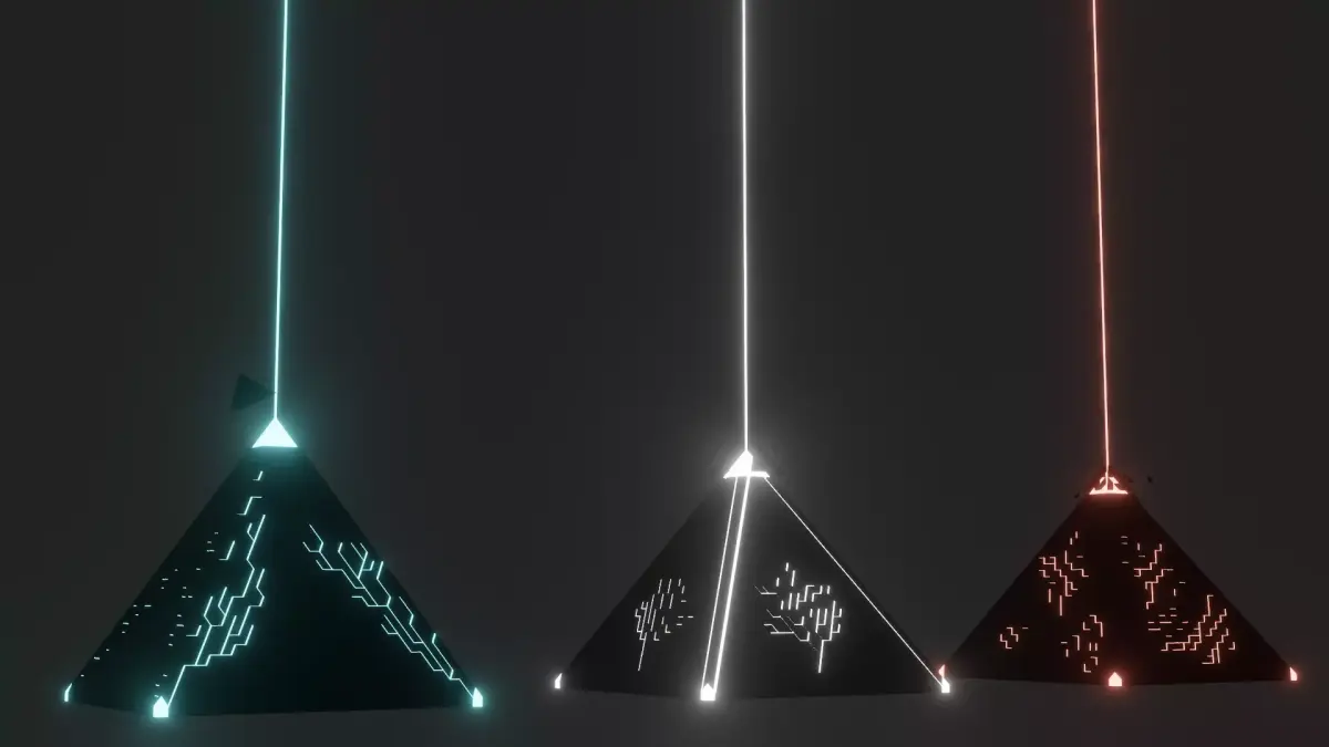 Light beam pyramids 3D model