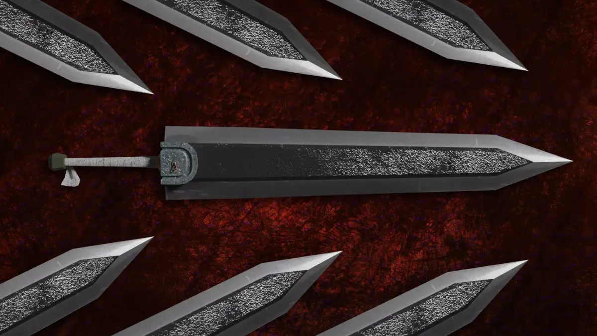 Dragon Slayer Berserk Sword LowP FanArt Free low-poly 3D model