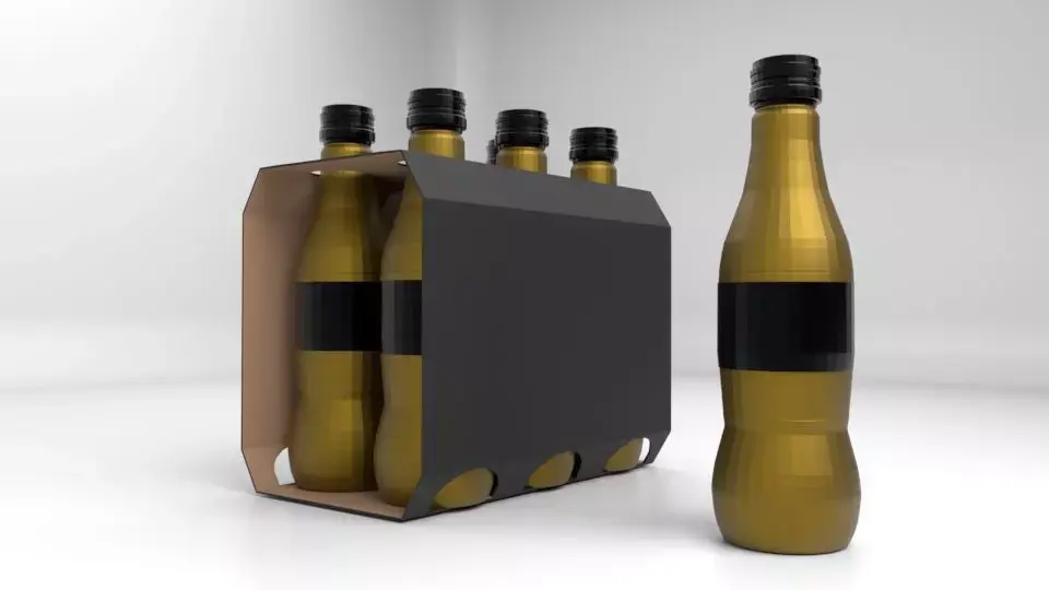 Beverage Branding Package No9 6Pack Low-poly 3D model