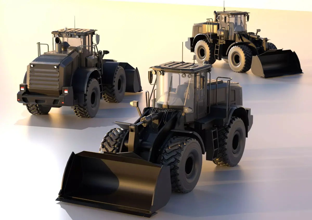 Wheel Loader Black Low-poly 3D model