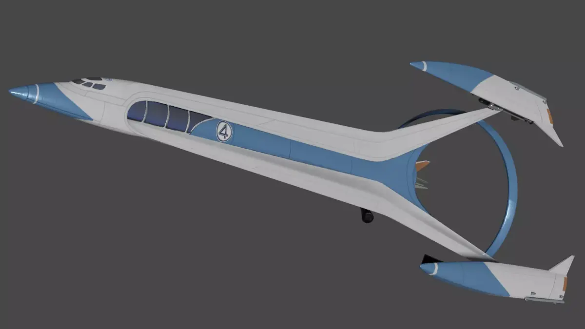 Fantastic Four Space Craft Low-poly 3D model