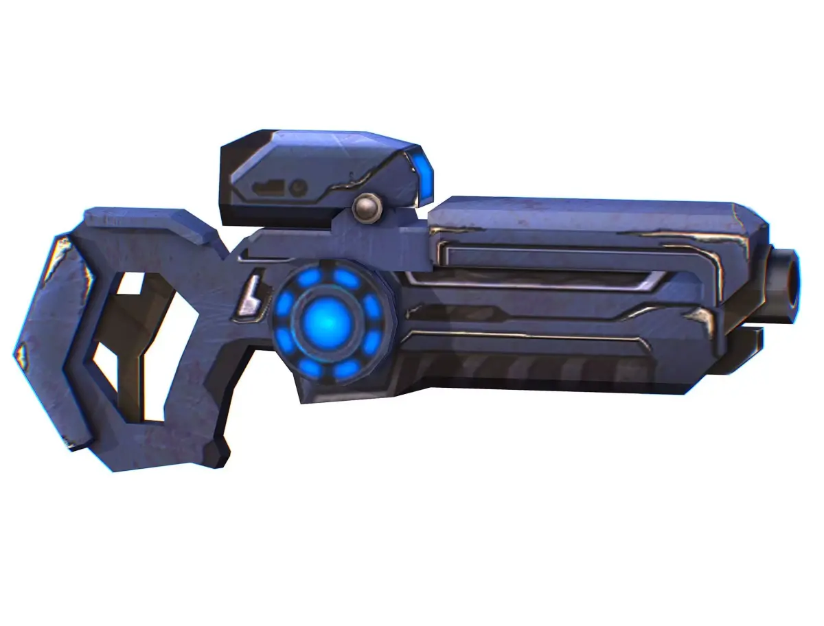 Assault rifle of the future weapon gun Nuff barrel blaster laser Low-poly 3D model get