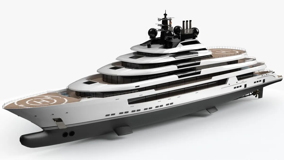 Willie Dreams Superyacht Night Scene 3D model