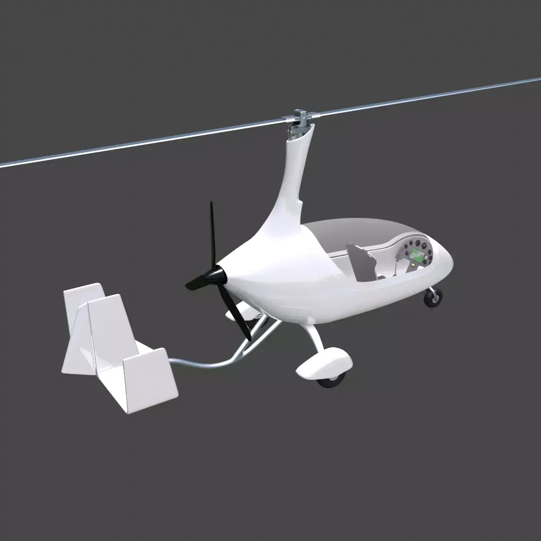 Autogyro Calidus like Rigged 3D model