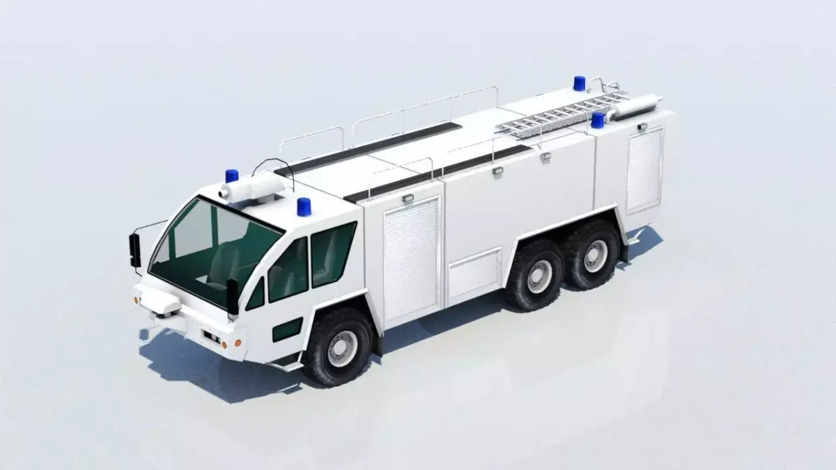 Rosenbauer Panther 6x6 Airport ARFF Lowpoly Blank Low-poly 3D model
