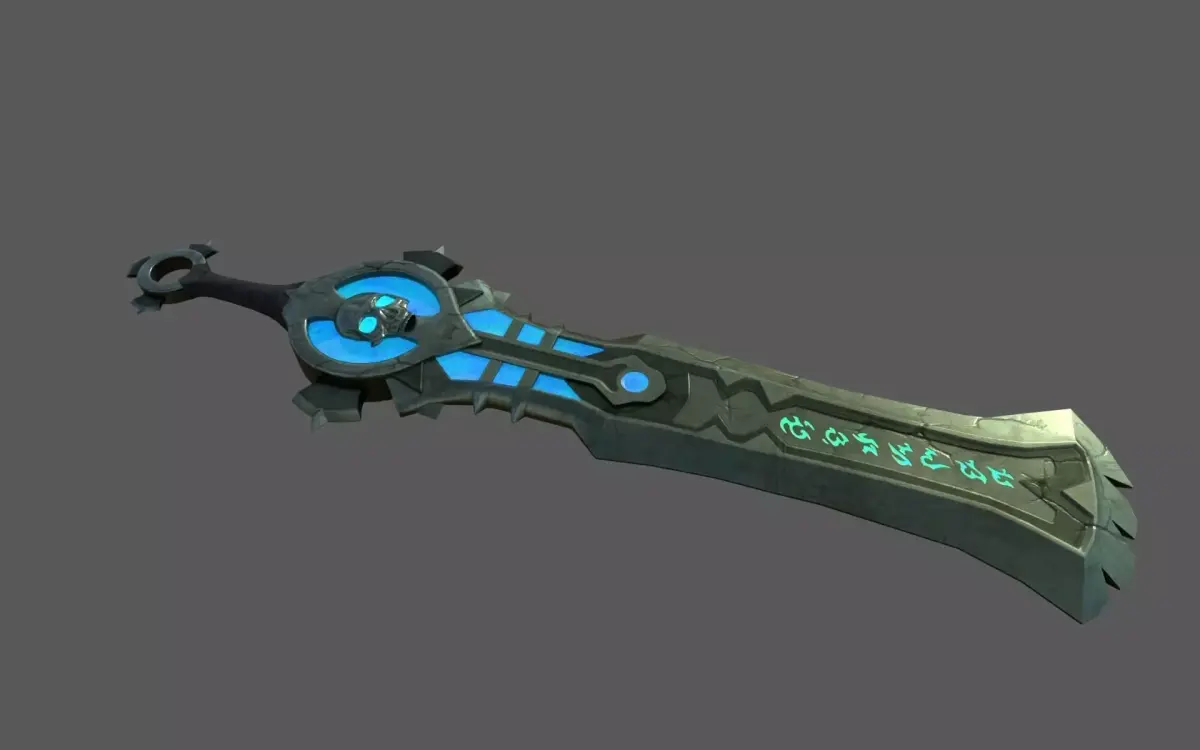 Gravekeeper sword with lights Low-poly 3D model
