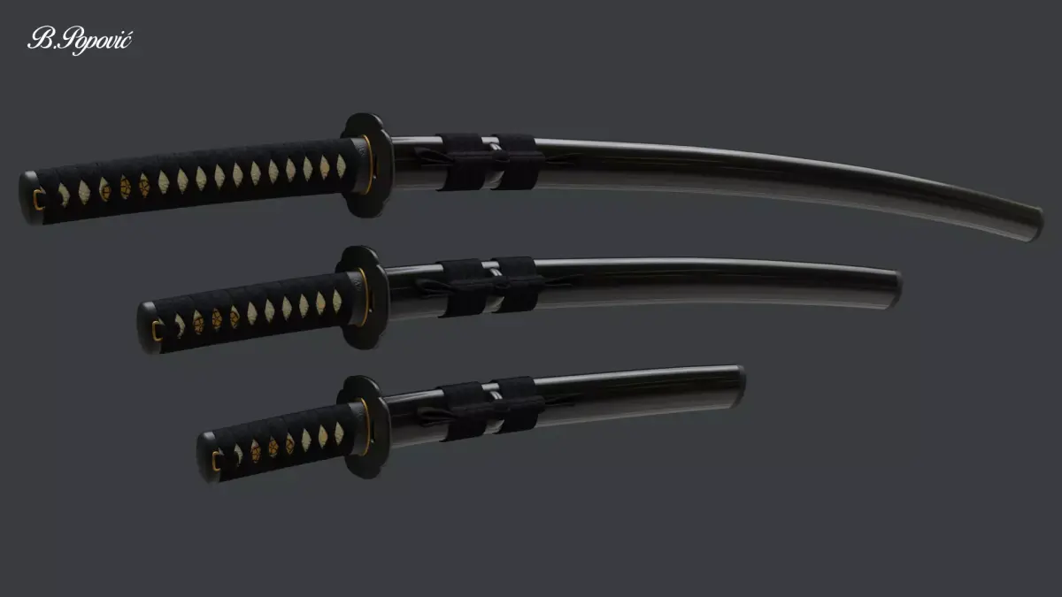 Katana Wakizashi and Tanto Collection 3D model