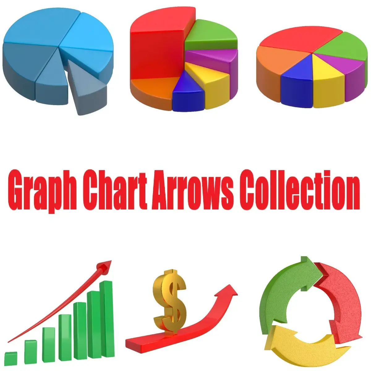 Graph Chart Arrows Collection 3D model