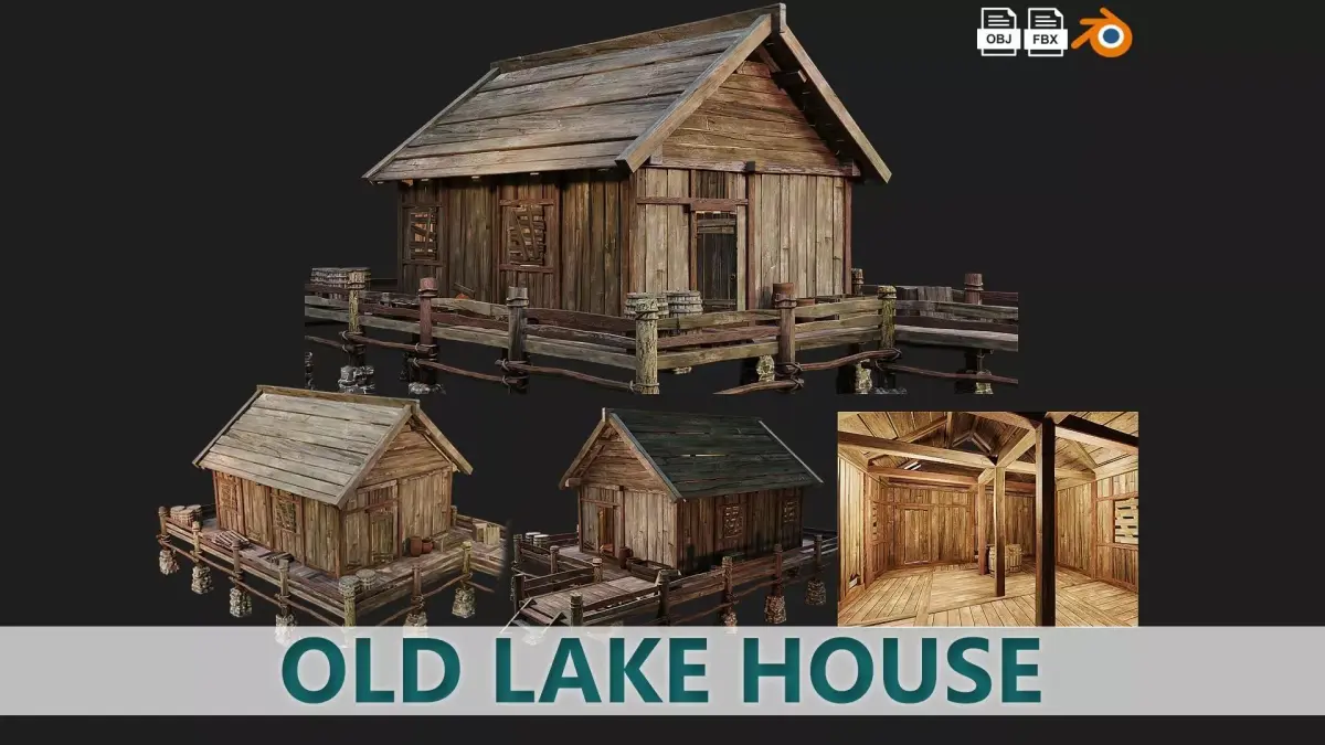 Old Lake House 21 PBR 4K GameReady Low-poly 3D model