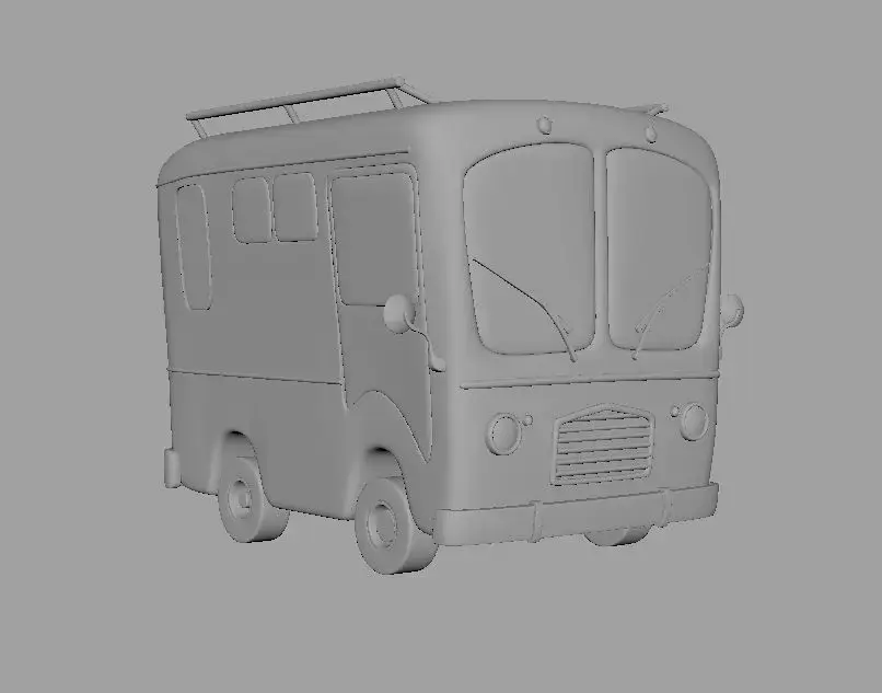 Toy Bus Low-poly 3D model